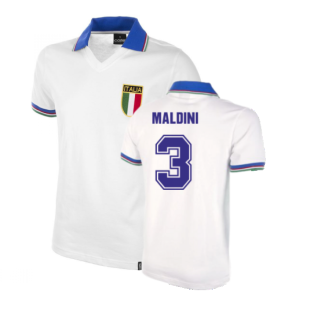 Italy Away World Cup 1982 Short Sleeve Retro Football Shirt (MALDINI 3)