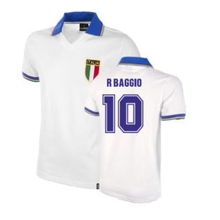 Italy Away World Cup 1982 Short Sleeve Retro Football Shirt (R BAGGIO 10)