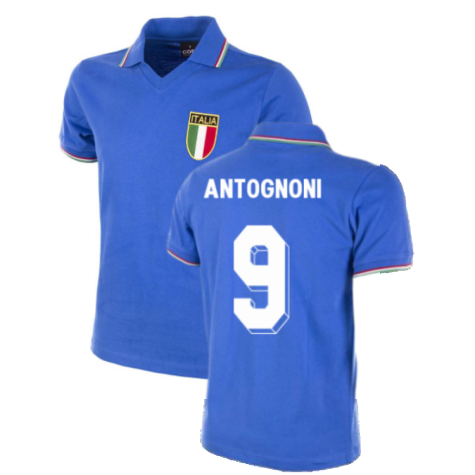 Italy World Cup 1982 Short Sleeve Retro Football Shirt (Antognoni 9)
