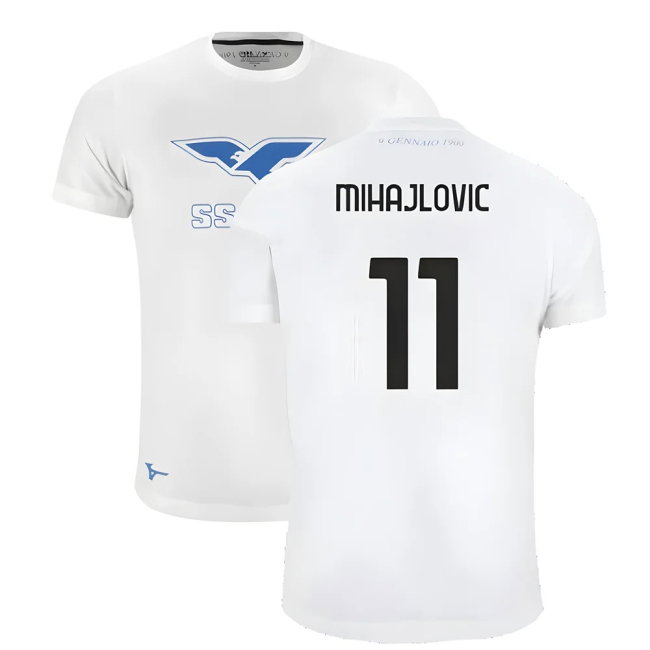 Lazio 125th Anniversary Cotton Tee (White) (Mihajlovic 11)