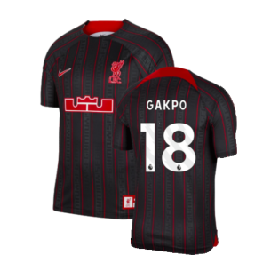 LeBron x Liverpool Football Shirt (Black) (Gakpo 18)