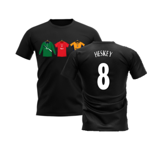 Liverpool 2000-2001 Retro Shirt T-shirt (Black) (Heskey 8)