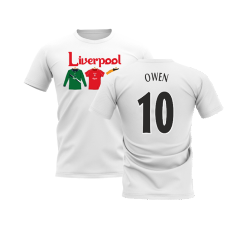 Liverpool 2000-2001 Retro Shirt T-shirt - Text (White) (Owen 10)