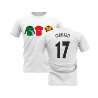 Liverpool 2000-2001 Retro Shirt T-shirt (White) (GERRARD 17)