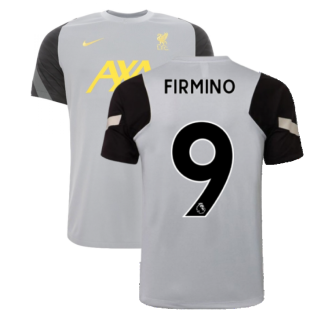 Liverpool 2021-2022 CL Training Shirt (Wolf Grey) (FIRMINO 9)