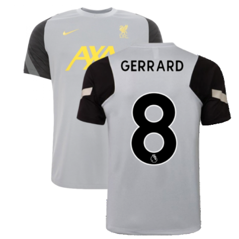 Liverpool 2021-2022 CL Training Shirt (Wolf Grey) (GERRARD 8)