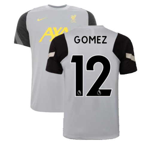 Liverpool 2021-2022 CL Training Shirt (Wolf Grey) (GOMEZ 12)