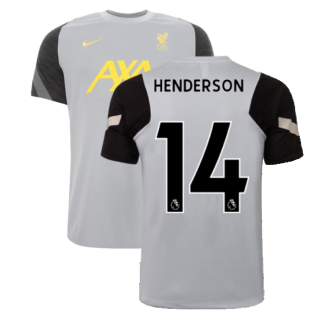 Liverpool 2021-2022 CL Training Shirt (Wolf Grey) (HENDERSON 14)