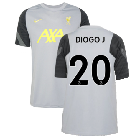 Liverpool 2021-2022 CL Training Shirt (Wolf Grey) - Kids (DIOGO J 20)