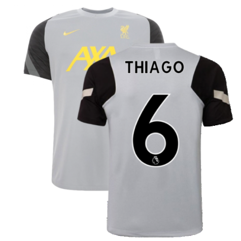 Liverpool 2021-2022 CL Training Shirt (Wolf Grey) (THIAGO 6)