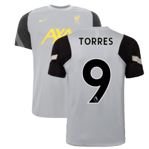 Liverpool 2021-2022 CL Training Shirt (Wolf Grey) (TORRES 9)
