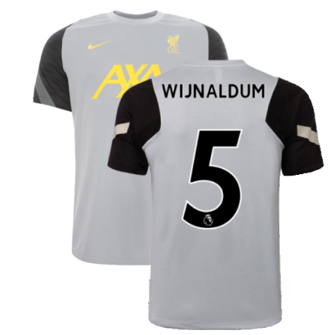 Liverpool 2021-2022 CL Training Shirt (Wolf Grey) (WIJNALDUM 5)