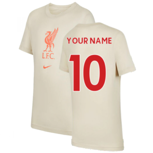 Liverpool 2021-2022 Evergreen Crest Tee (Fossil) - Kids (Your Name)