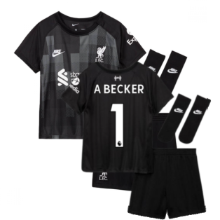 Liverpool No13 A.Becker Black Goalkeeper Kid Jersey