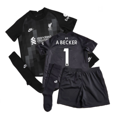 Liverpool 2021-2022 Home Goalkeeper Mini Kit (Black) (A Becker 1)