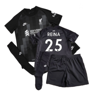 Liverpool 2021-2022 Home Goalkeeper Mini Kit (Black) (Reina 25)