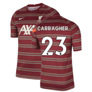Liverpool 2021-2022 Pre-Match Training Shirt (Red) - Kids (CARRAGHER 23)