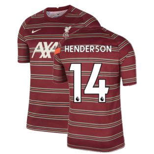 Liverpool 2021-2022 Pre-Match Training Shirt (Red) - Kids (HENDERSON 14)