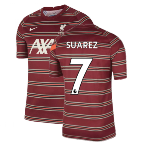 Liverpool 2021-2022 Pre-Match Training Shirt (Red) - Kids (SUAREZ 7)