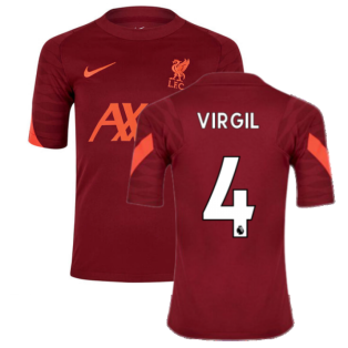 Liverpool 2021-2022 Training Shirt (Team Red) - Kids (VIRGIL 4)