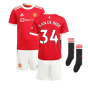 Man Utd 2021-2022 Home Mini Kit (VAN DE BEEK 34)
