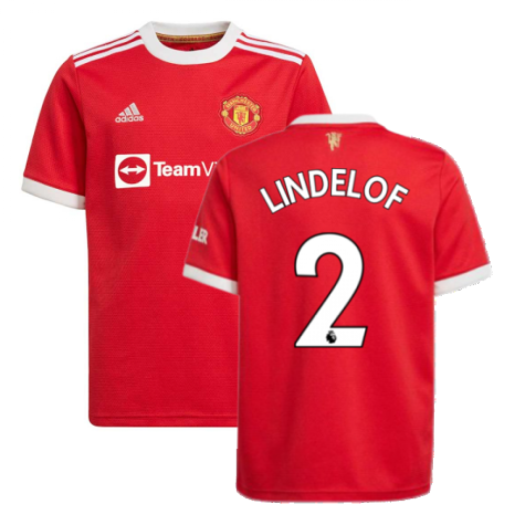 Man Utd 2021-2022 Home Shirt (Kids) (LINDELOF 2)