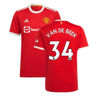 Man Utd 2021-2022 Home Shirt (VAN DE BEEK 34)