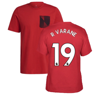 Man Utd 2021-2022 STR Graphic Tee (Red) (R VARANE 19)