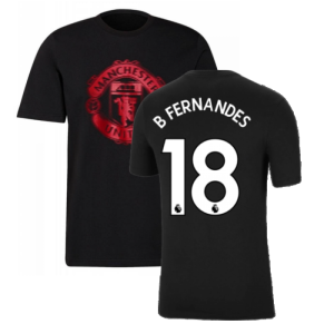 Man Utd 2021-2022 Tee (Black) (B FERNANDES 18)