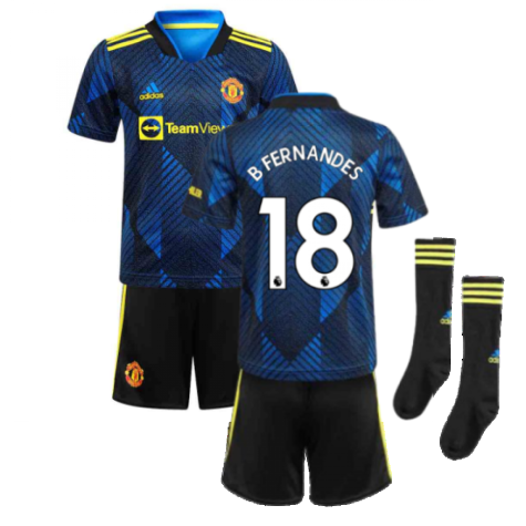 Man Utd 2021-2022 Third Mini Kit (Blue) (B FERNANDES 18)