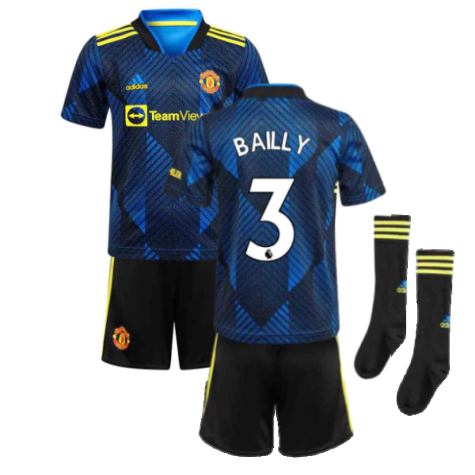 Man Utd 2021-2022 Third Mini Kit (Blue) (BAILLY 3)