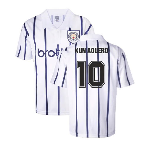 Manchester City 1993 Away Retro Football Shirt (KUN AGUERO 10)