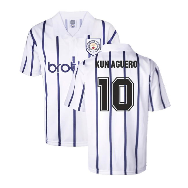 Manchester City 1993 Away Retro Football Shirt (KUN AGUERO 10)