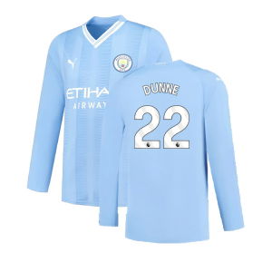 Manchester City 2023-2024 Puma Home Long Sleeved Shirt (S) (Good) (DUNNE 22)