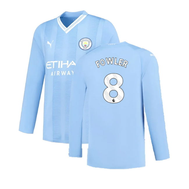 Manchester City 2023-2024 Puma Home Long Sleeved Shirt (S) (Good) (Fowler 8)