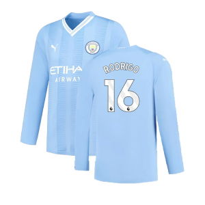 Manchester City 2023-2024 Puma Home Long Sleeved Shirt (S) (Good) (RODRIGO 16)