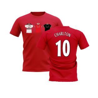 Manchester United 1998-1999 Retro Shirt T-shirt (Red) (Charlton 10)