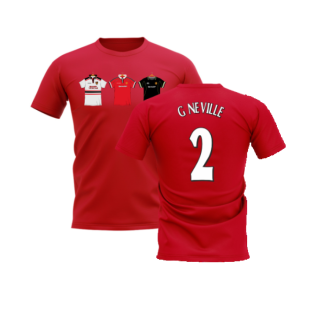 Manchester United 1998-1999 Retro Shirt T-shirt (Red) (G Neville 2)
