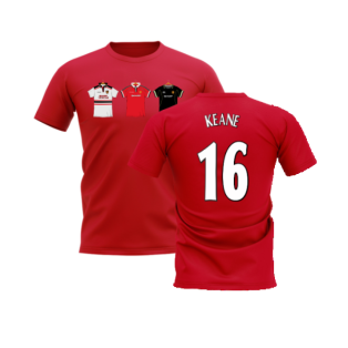 Manchester United 1998-1999 Retro Shirt T-shirt (Red) (Keane 16)