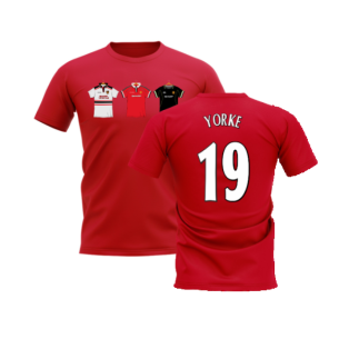 Manchester United 1998-1999 Retro Shirt T-shirt (Red) (Yorke 19)