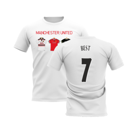 Manchester United 1998-1999 Retro Shirt T-shirt - Text (White) (Best 7)