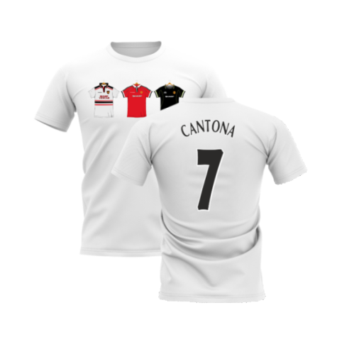 Manchester United 1998-1999 Retro Shirt T-shirt (White) (Cantona 7)
