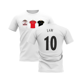 Manchester United 1998-1999 Retro Shirt T-shirt (White) (Law 10)