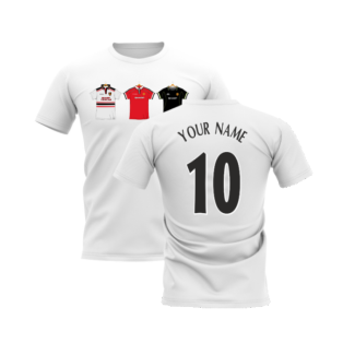 Manchester United 1998-1999 Retro Shirt T-shirt (White) (Your Name)