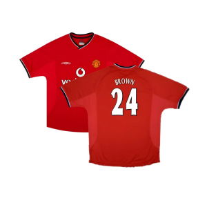 Manchester United 2000-02 Home Shirt ((Excellent) XXL) (Brown 24)