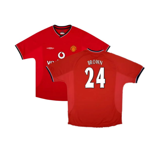 Manchester United 2000-02 Home Shirt ((Excellent) XXL) (Brown 24)