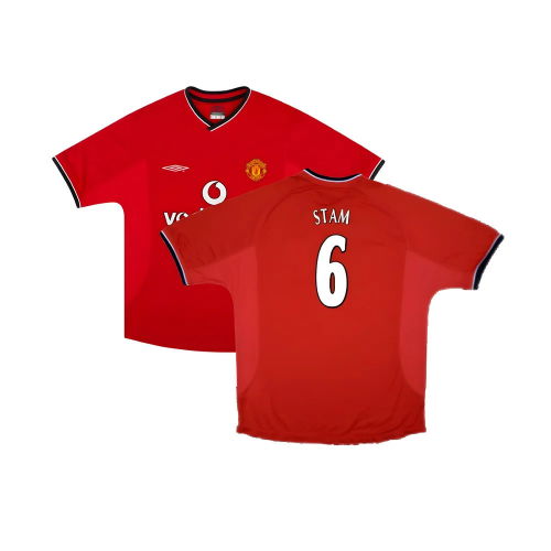 Manchester United 2000-02 Home Shirt ((Excellent) XXL) (Stam 6)