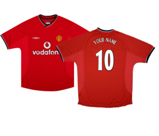 Manchester United 2000-02 Home Shirt ((Very Good) XL) (Your Name)
