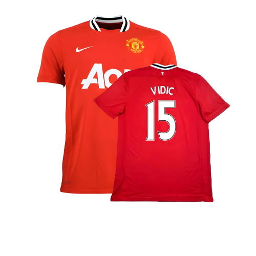 Manchester United 2011-12 Home Shirt ((Excellent) XL) (Vidic 15)