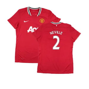 Manchester United 2011-12 Home Shirt (Women\'s) ((Very Good) M) (NEVILLE 2)